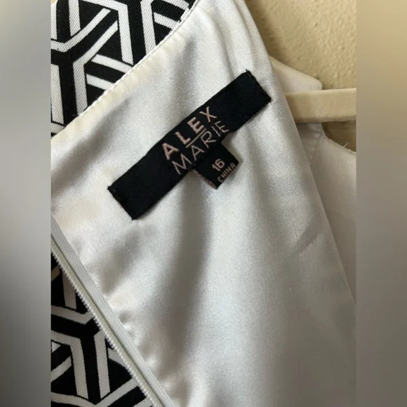 📦LAST CHANCE: DONATING📦 Alex Marie | Black and White Patterned Dress - Picture 3 of 10